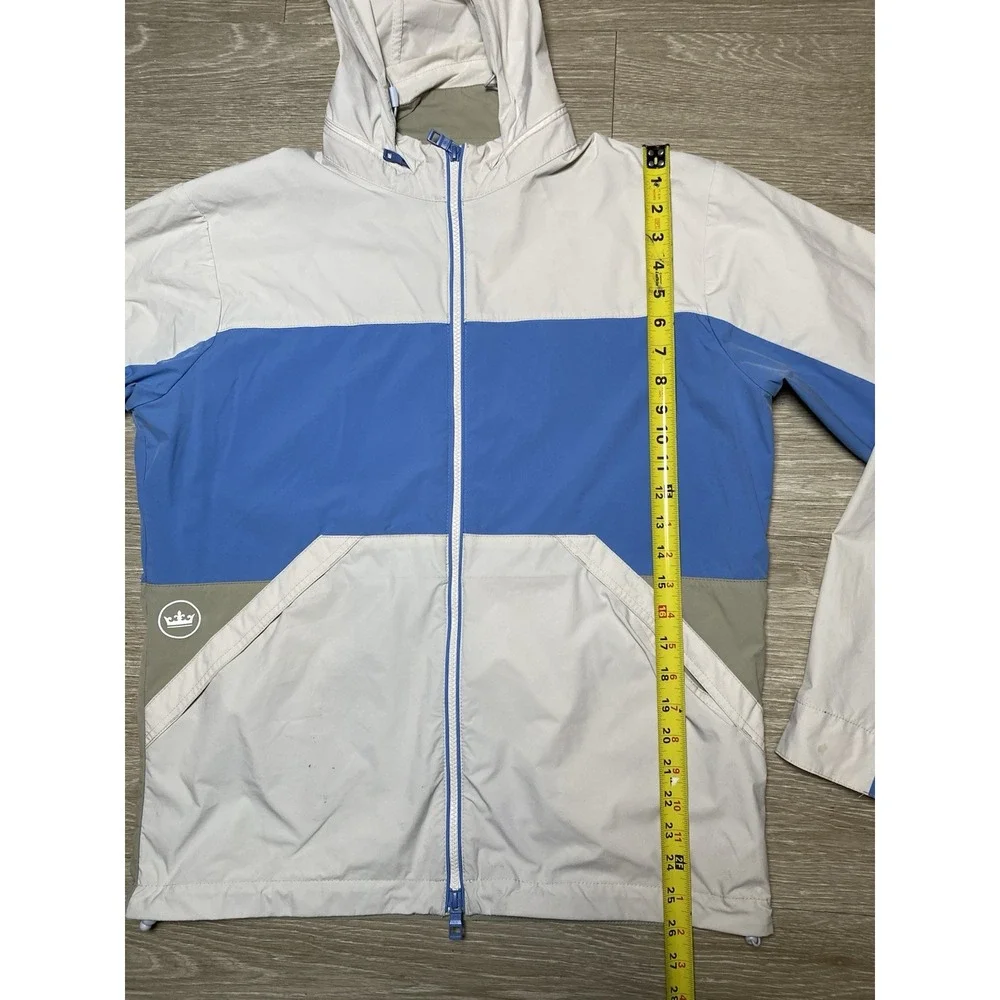 Men Size MEDIUM Peter Millar Crown Sailing Hooded Color-block Windbreaker Jacket